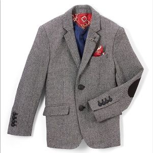 Boys Gray Wool Blend Blazer